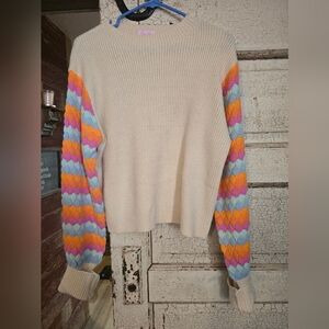 Womens Pink Lily adorable knit sweater long sleeve top sz. Small EUC!